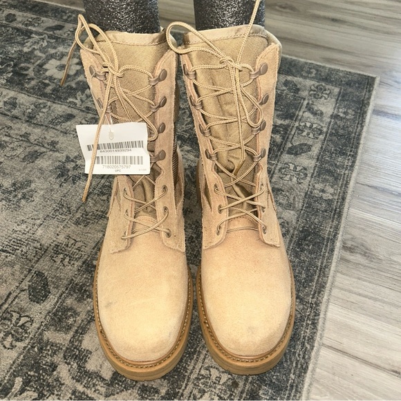 Hot Weather Army Combat Boots Men 9.5 R 275 Desert Tan Vibram Military MADE USA - Picture 8 of 8